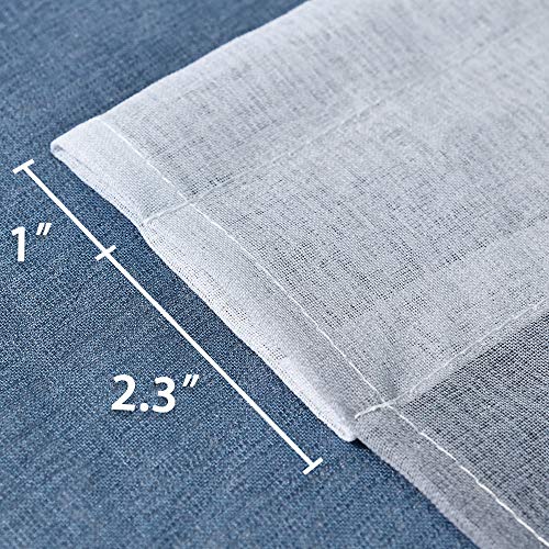 Seeglee Ombre Sheer Tier Curtains Valances Linen Look, Small Drapes For Nursery Window Treatment Panels, 30 Inches Wide X 14 Inches Long Per Panel, Navy Blue,2 Pieces #TOP2