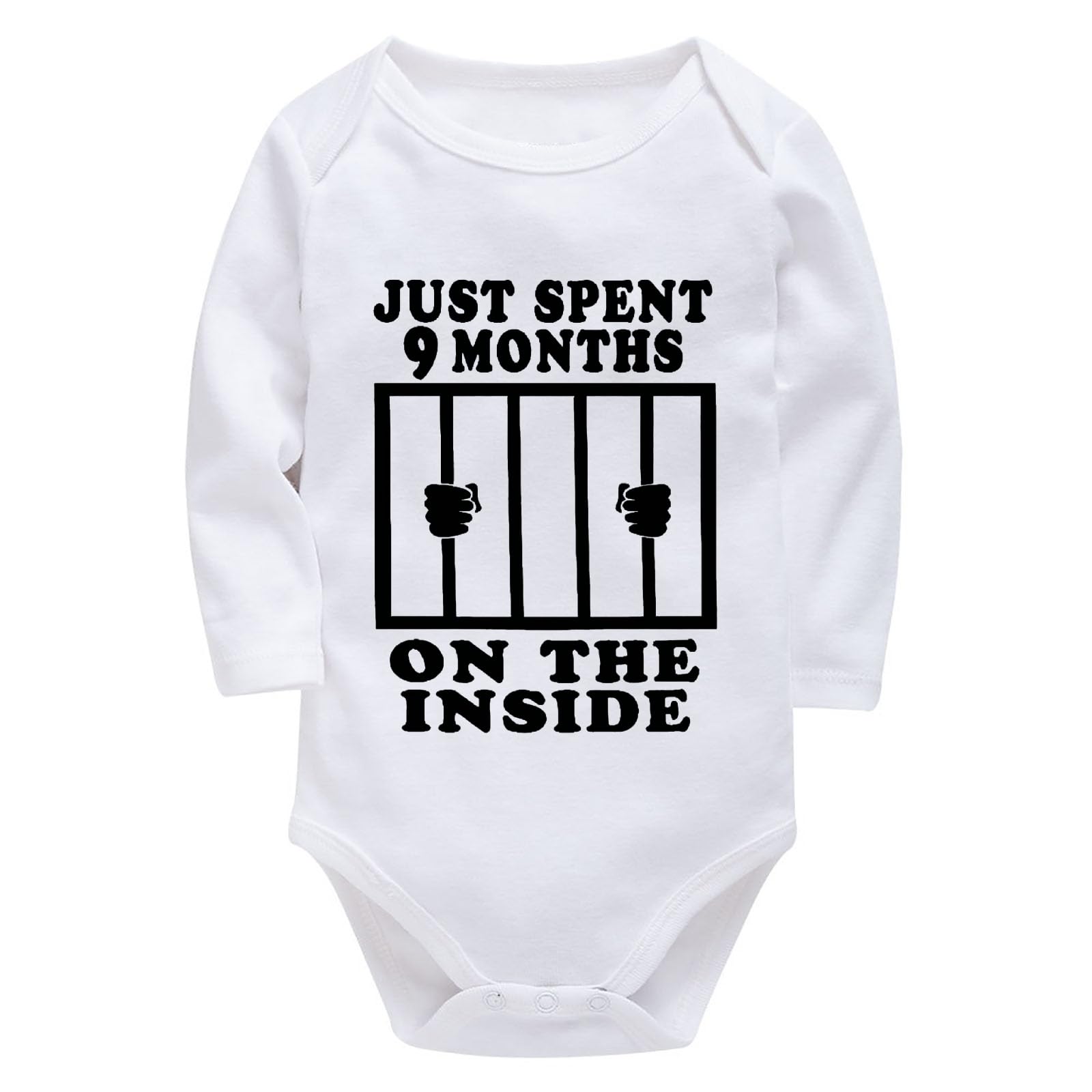 WOOYONGING I Just Did 9 Months On The Inside Baby Clothes Short Sleeve Baby Boy Romper Newborn Outfit 12 Month