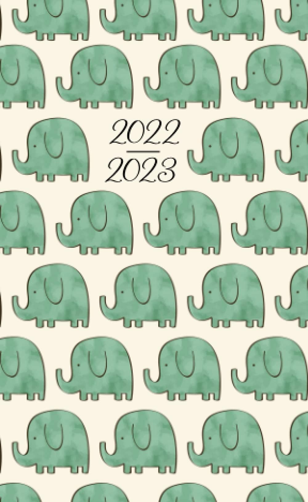 2022-2023: 2-Year Calendar for Purse Jan 2022-Dec 2023 Monthly Pocket Planner | 24 Months Agenda Schedule Organizer logbook | Appointment Notebook Small Size | Green Elephants Cover (Small Calendar)
