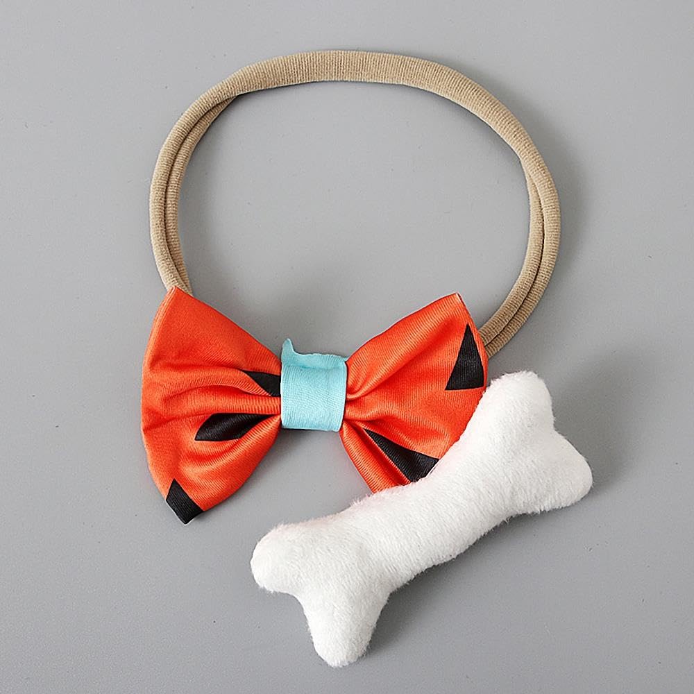 Lito Angels Disfraz de Carnaval Vestido de Pebbles Picapiedra con Diadema para Bebe y Niñas Pequeños, Naranja Verde