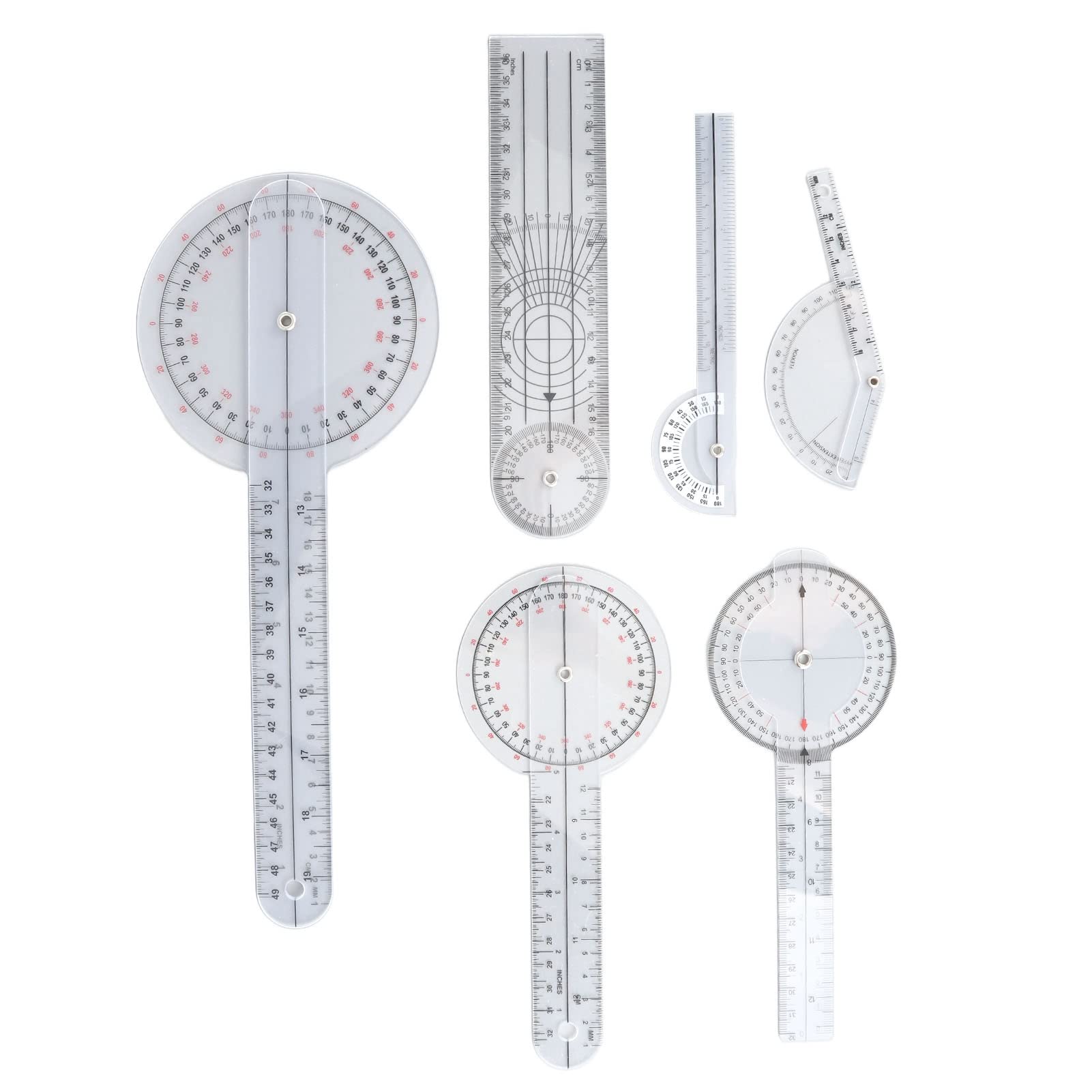 Goniomètre Numérique électronique, Ensemble de 6 Goniomètres Médicaux 6 8 10 Pouces Ensemble de Goniomètre Articulaire Multifonction pour les Kinésithérapeutes à Usage Domestique et les étudiants
