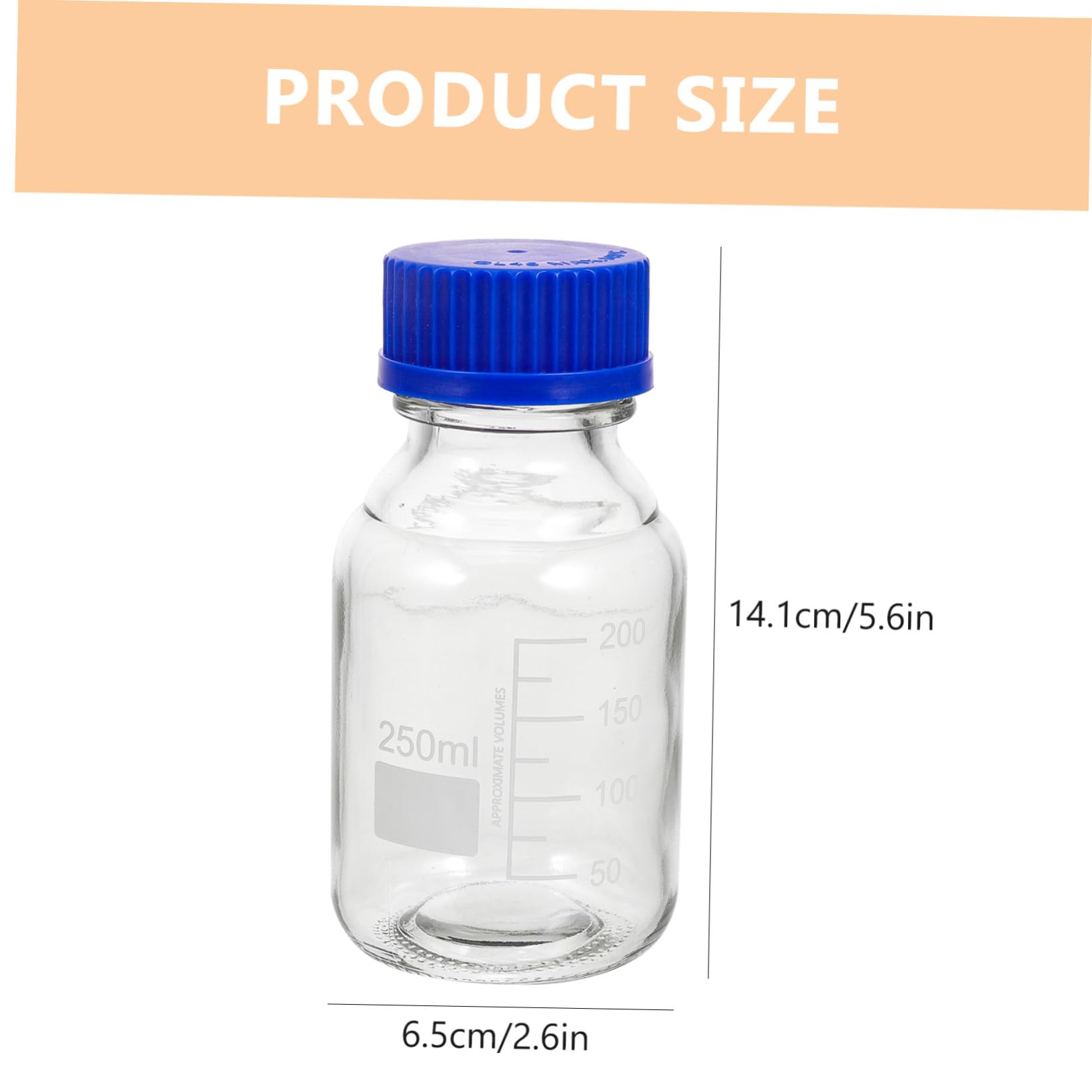 Leere Glasreagenzflaschen aus Glas 4 Stück mit Schraubverschluss Wiederverwendbare 250ml Blaue Laborflaschen für Labor und Unterricht