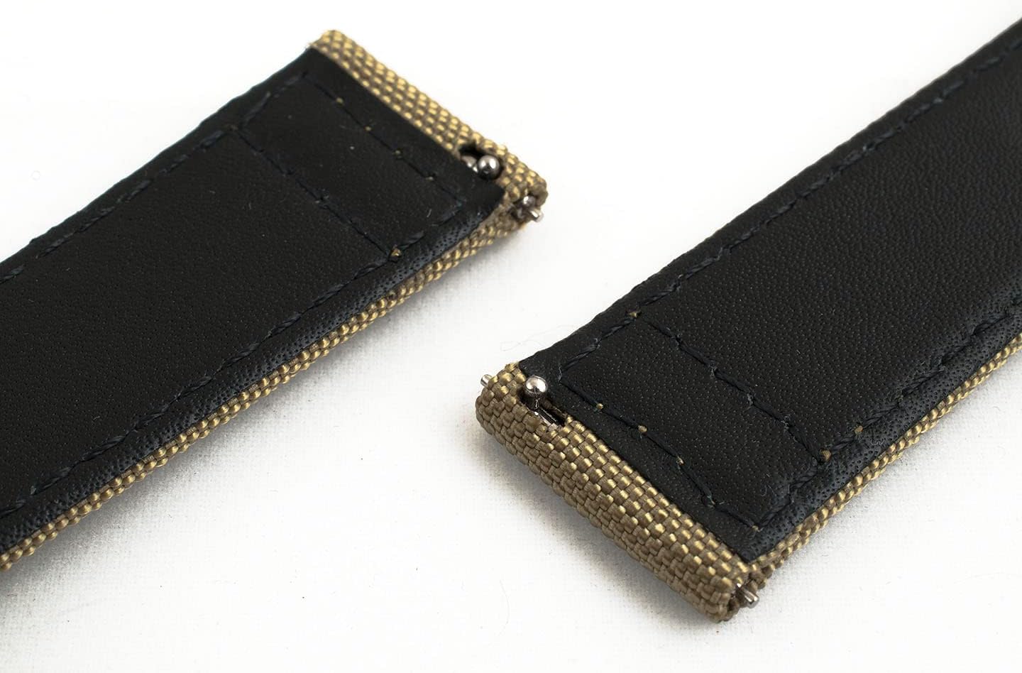 StrapHabit Quick Release Watch Band Replacement Sailcloth Watch Strap - Two Lengths - Nylon Leather Watch Strap - 19mm 20mm 21mm 22mm - Image 6