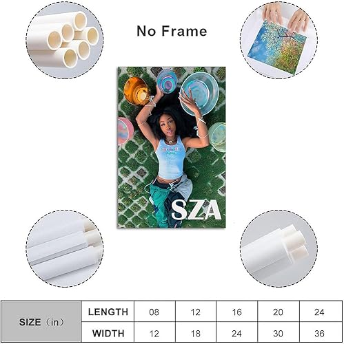 Miniatura 5 de SZA - Póster musical con portada de álbum, impresión limitada de rapero, lienzo, arte de pared, estética, para adolescentes y niñas, decoración de