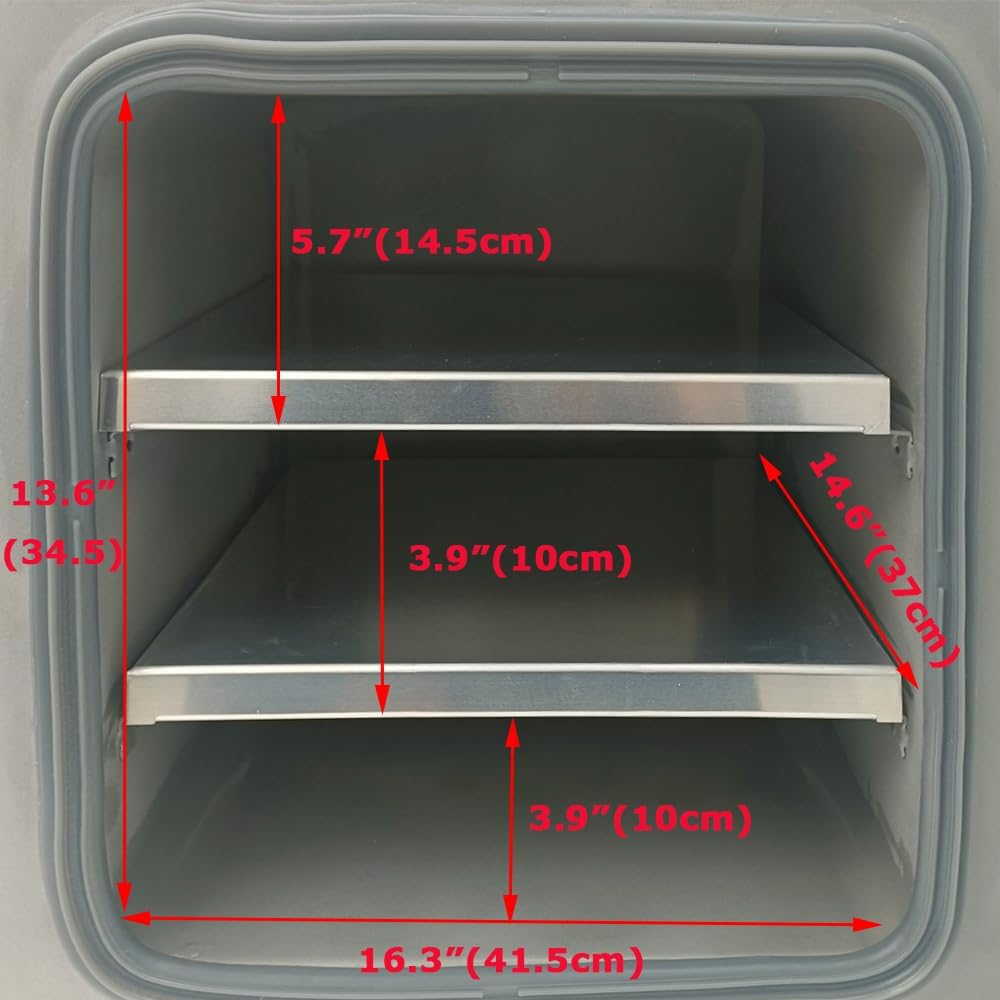 1.9 Cu Ft Digital Vacuum Drying Oven 2 Shelves Temperature Control Digital Lab Vacuum Oven with Nitrogen Inlet 110V 1400W