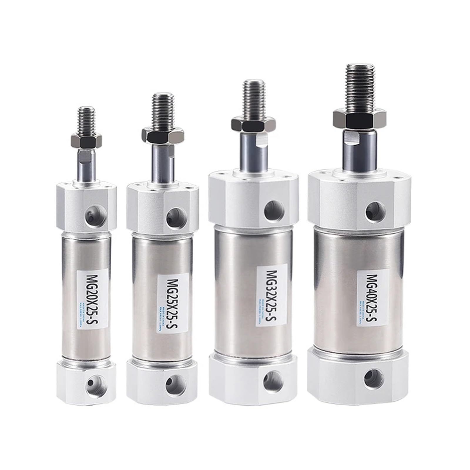 Mini vérin pneumatique en acier inoxydable course 225mm pour l'automatisation