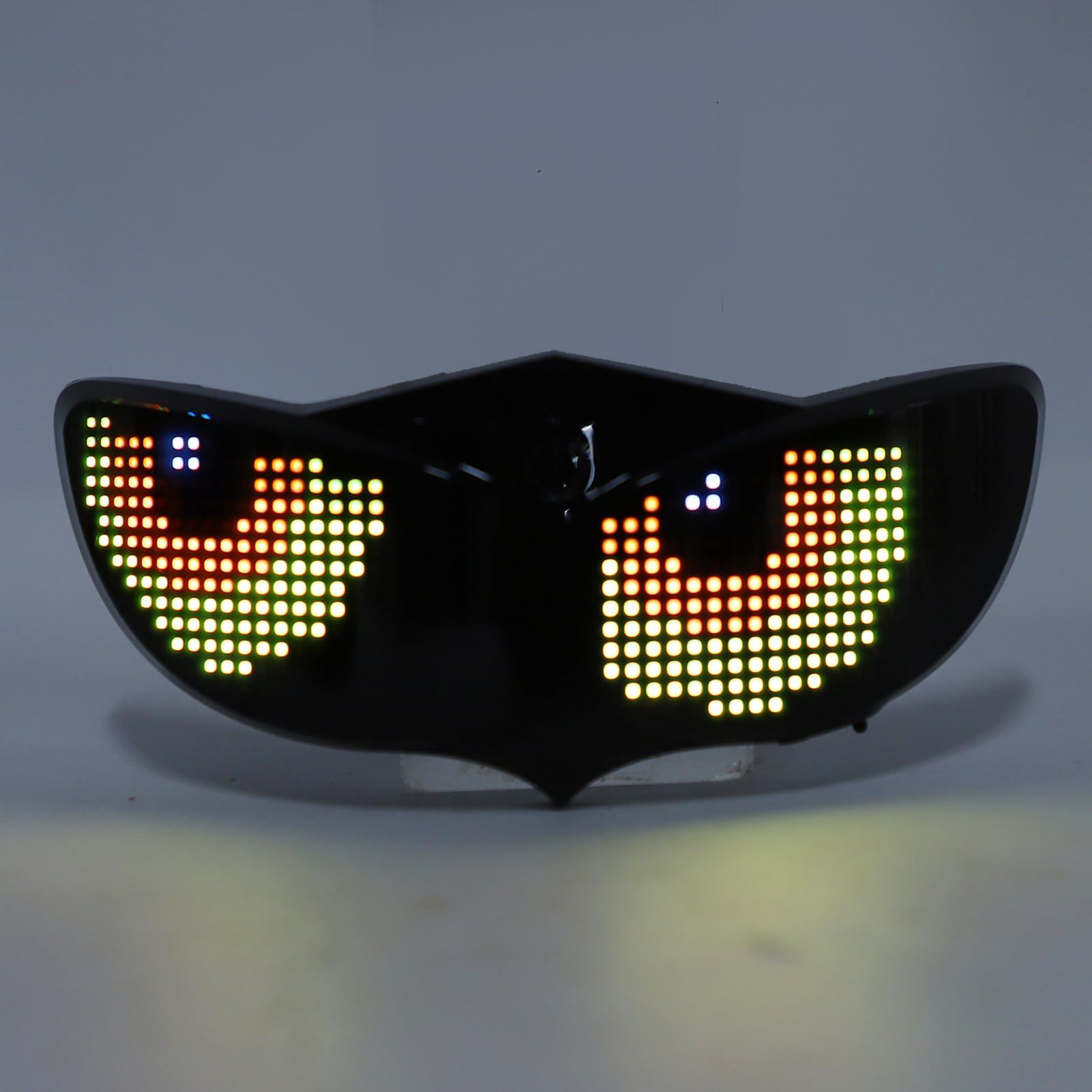 Luce Intelligente per Casco a LED con Display Personalizzabile Avviso Divertente per la Guida Notturna di Moto e Bici Materiale in PVC