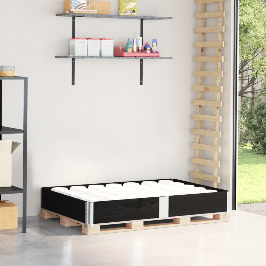 Paretale per Pallet Nero 150x100 cm in Legno Massello di Pino, Commercio e Industria,Movimentazione di Materiali,Pianali di carico e Pallet, 12kg-4010302