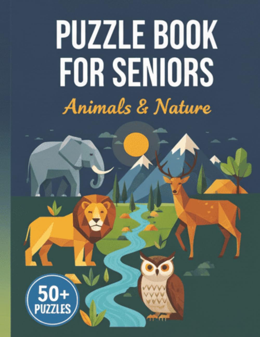 Large Print Puzzle Book for Seniors: Animals & Nature: 30 Word Search and 30 Crossword Puzzles for Relaxing Brain Fun Featuring Animals, Plants, and Natural Landscapes