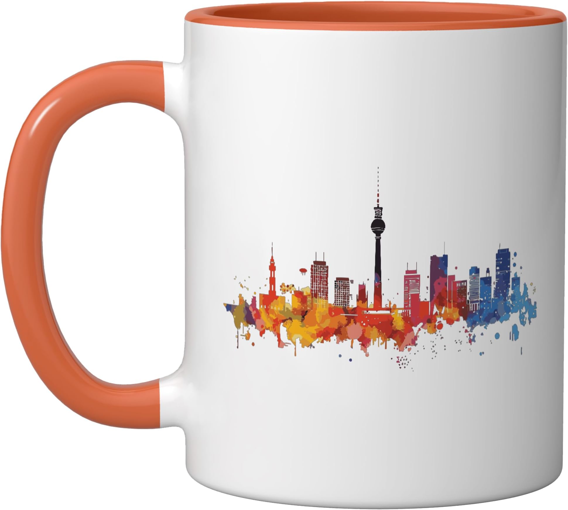 Senden Ceramic Mug, Orange/White