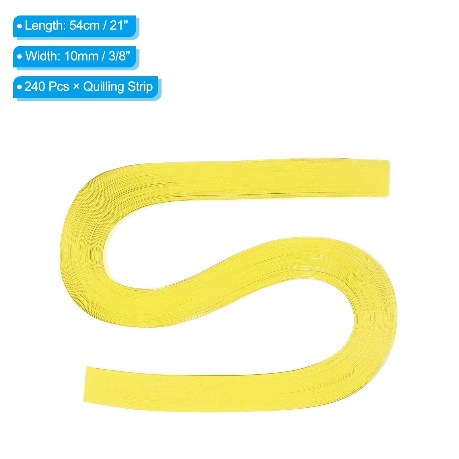 PATIKIL 240pcs Quilling Strips Paper 10mm(3/8") 54cm Origami Paper Quilling Strip for Art DIY Hand Craft Christmas Lemon Yellow - Image 2