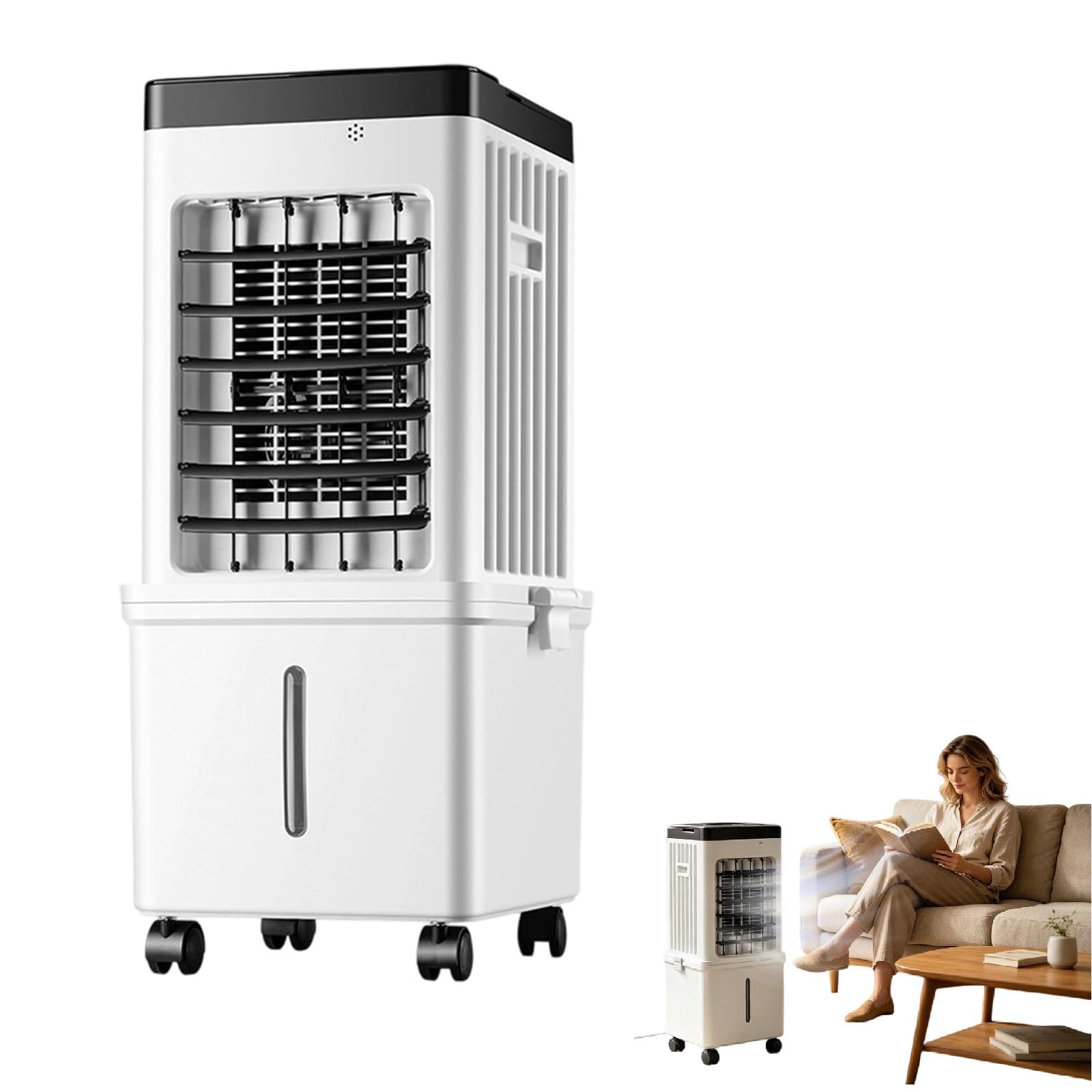 Hoseless Portable Air Conditioner, 15L Ventless 3-In-1 Energy Efficient Chiller With 3 Adjustable Speeds, Compact Lightweight Cooling Device For Home And Office