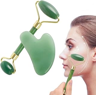 Jade Roller Massager Face Gua Sha Set Skin Care Cream Anti Aging Therapy Natural Jade Stone Anti Wrinkles and Skin Rejuvenate Tool for Face Eyecroat/49