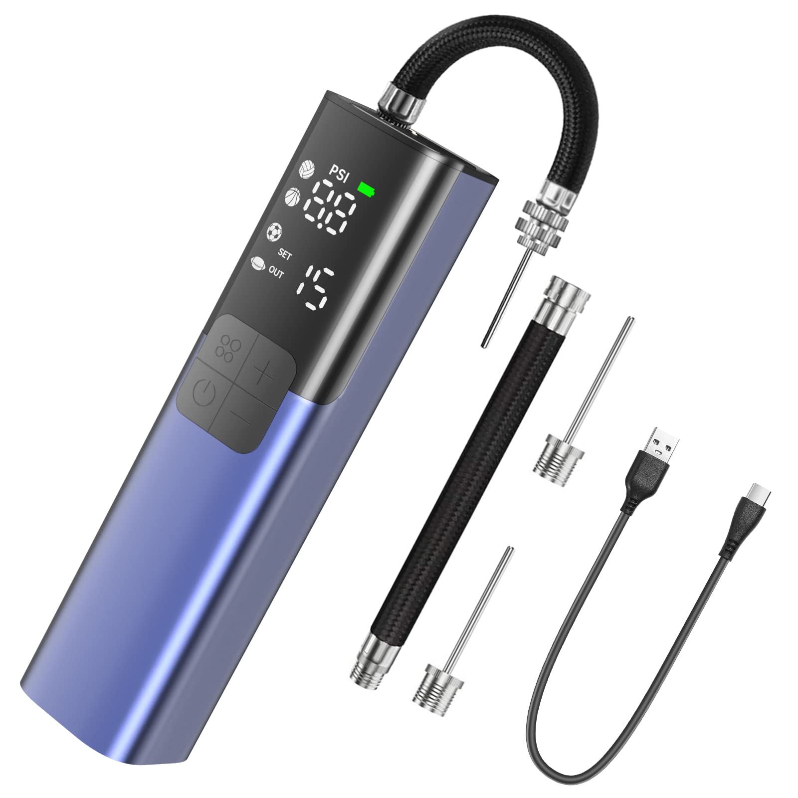 Pumteck MY01 Electric Ball Pump with Inflation & Deflation, Accurate Pressure Gauge and 4 Preset Modes, Automatic Ball Pump for Basketball, Soccer, Football and Volleyball (Max 15 PSI)Pumteck MY01 Electric Ball Pump with Inflation & De…