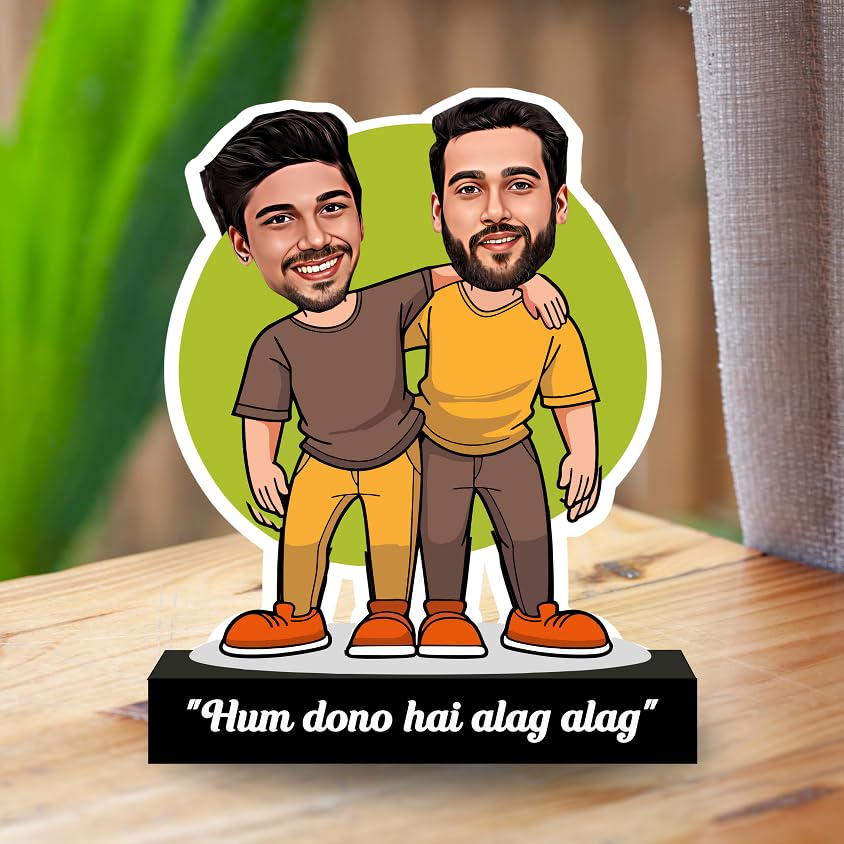 Image of ZOCI VOCI Hum Dono He Alag Alag Caricature for Brothers & Friends | Rakhi Gifts for Siblings and Buddies