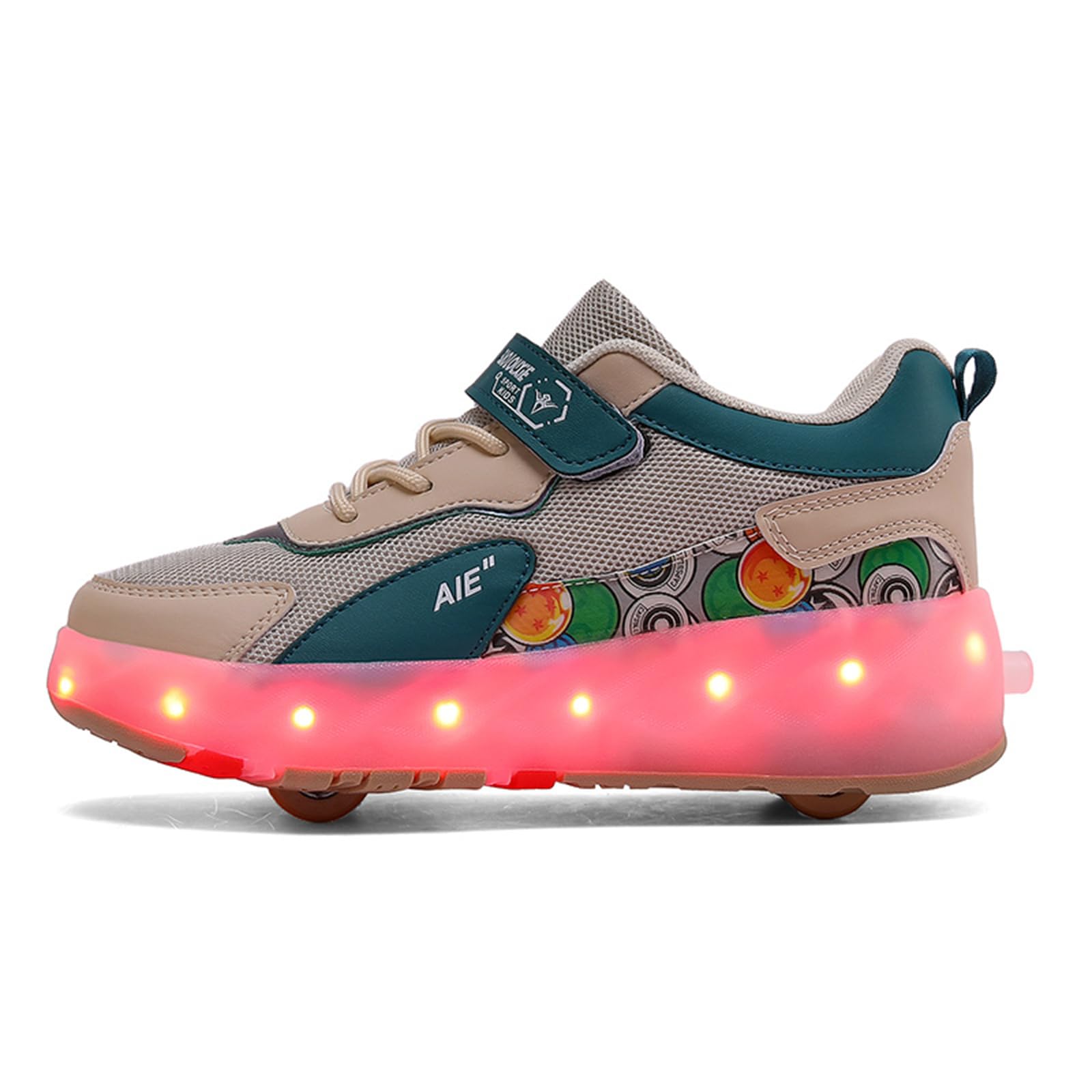 Mateju Chaussures à roulettes Fille Garçon, 2 en 1 Patins à roulettes Rétractable Enfant avec 4 roulettes Chaussures de Skateboard Réglables Adolescents pour Homme Femme 30-42 EU