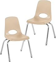 Vista 63 de FDP 13050-LG - Silla escolar apilable de 18 pulgadas, asiento apilable para estudiantes con patas de acero cromado y deslizadores giratorios