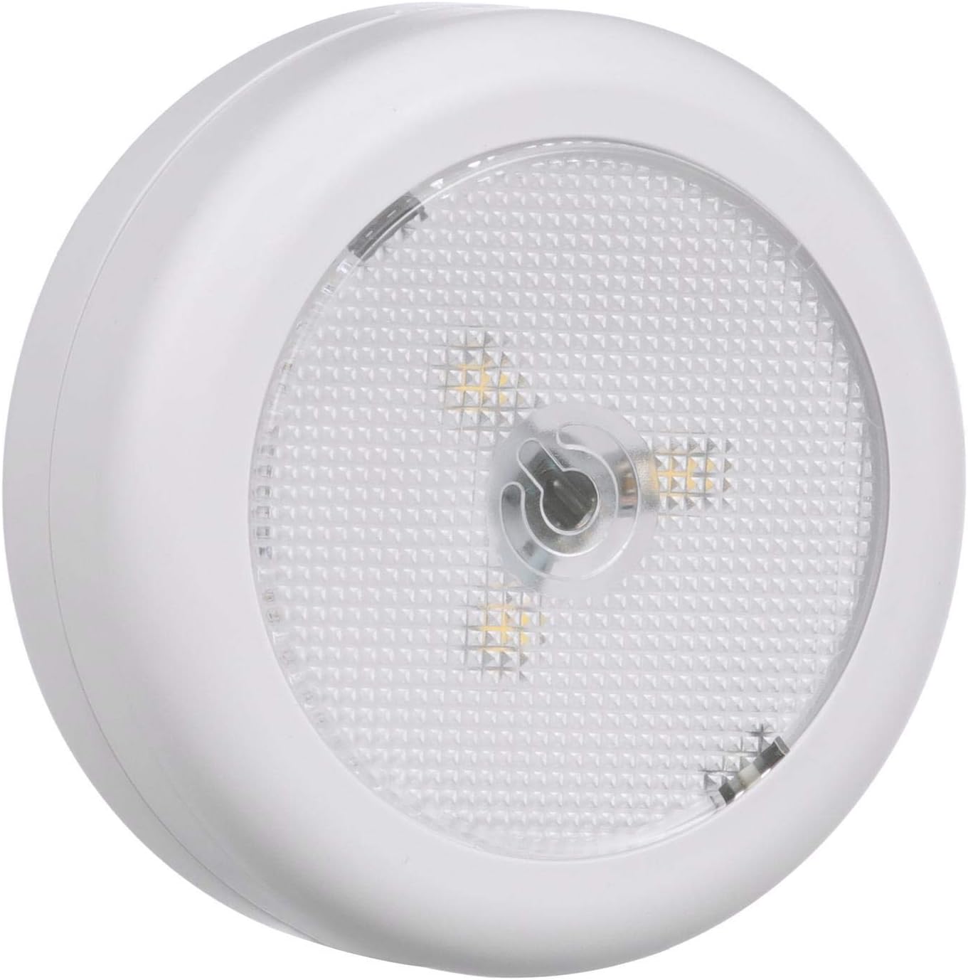 Ecolight 6-Pack 3-Inch Battery-Operated LED Puck Lights with IR Remote, 40 Lumens Each, Dimmable, Timer Settings, Molded White, Wireless Under-Cabinet Lighting