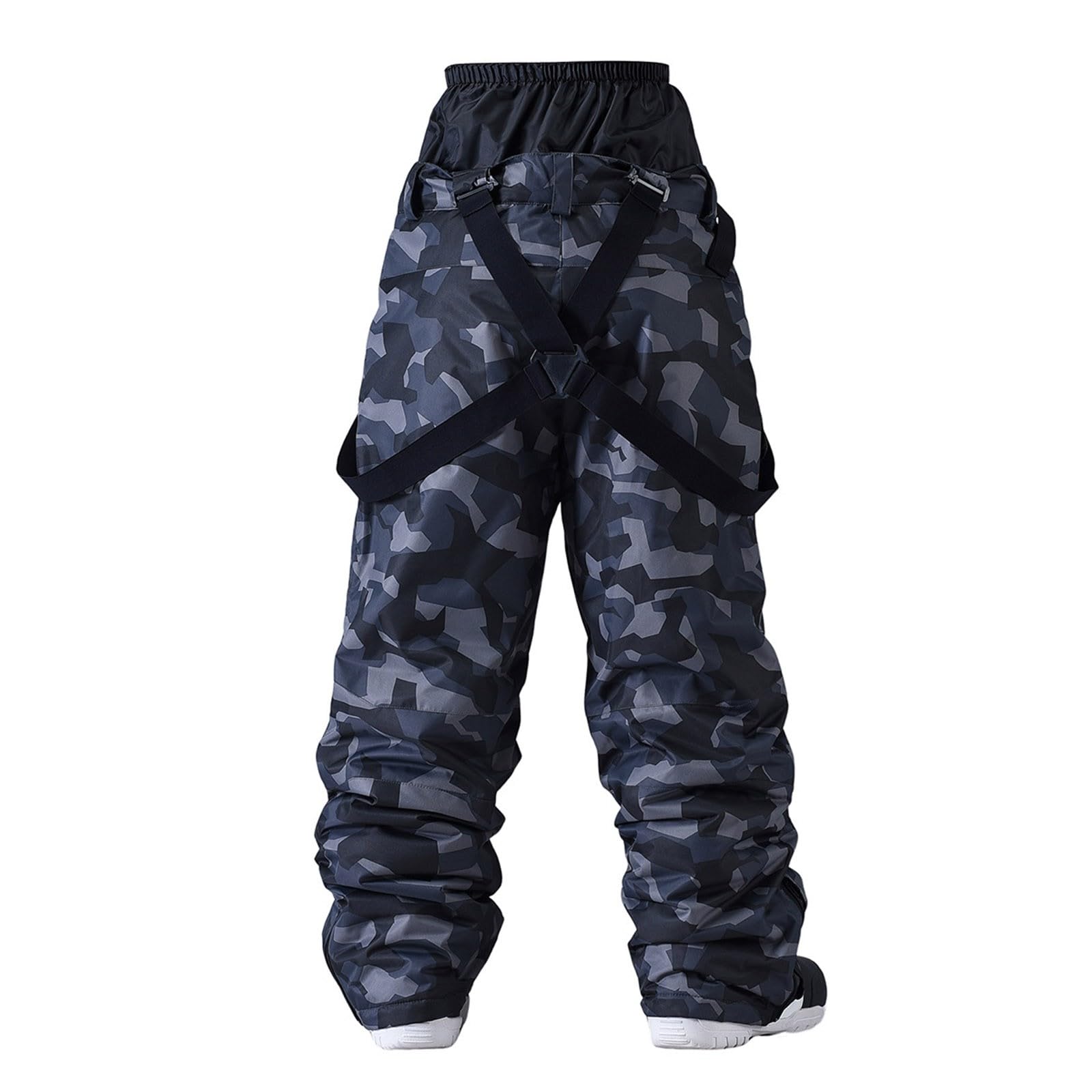 Generisch Pantaloni da sci mimetici da uomo, foderati, caldi, in softshell, antivento, impermeabili, con bretelle regolabili, per snowboard, invernali, per attività all'aria aperta