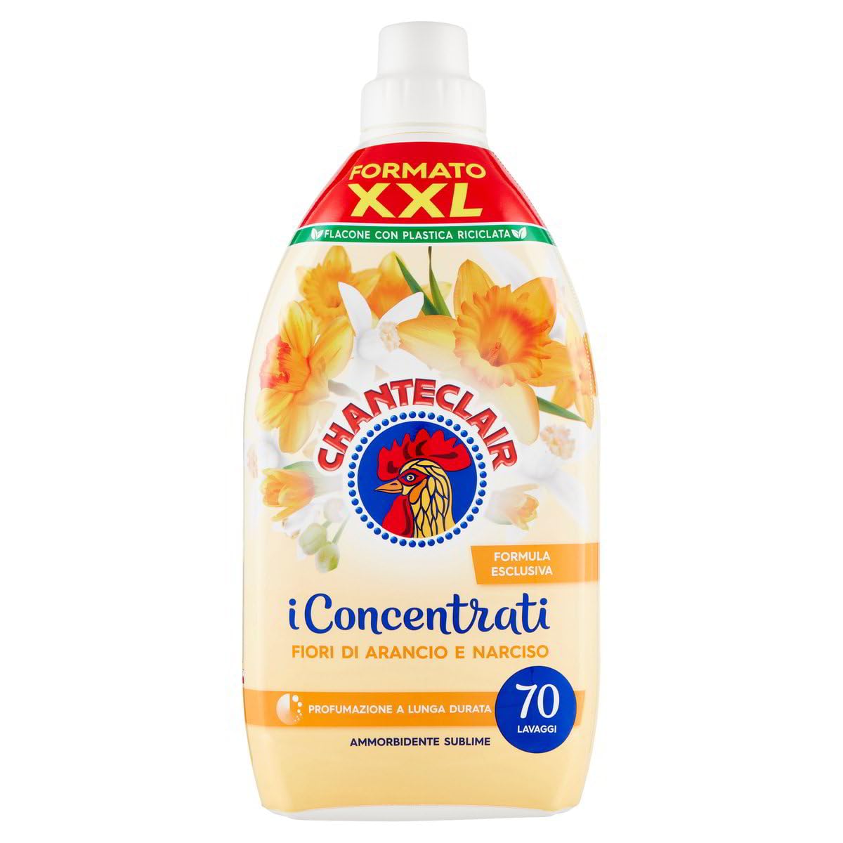 8x Chanteclair I Concentrati XXL - Ammorbidente Concentrato, Fragranza Fiori d'Arancio e Narciso, per Capi Morbidi e Profumati - 70 Lavaggi 1400ml + Portachiavi Beni Culinari in Omaggio