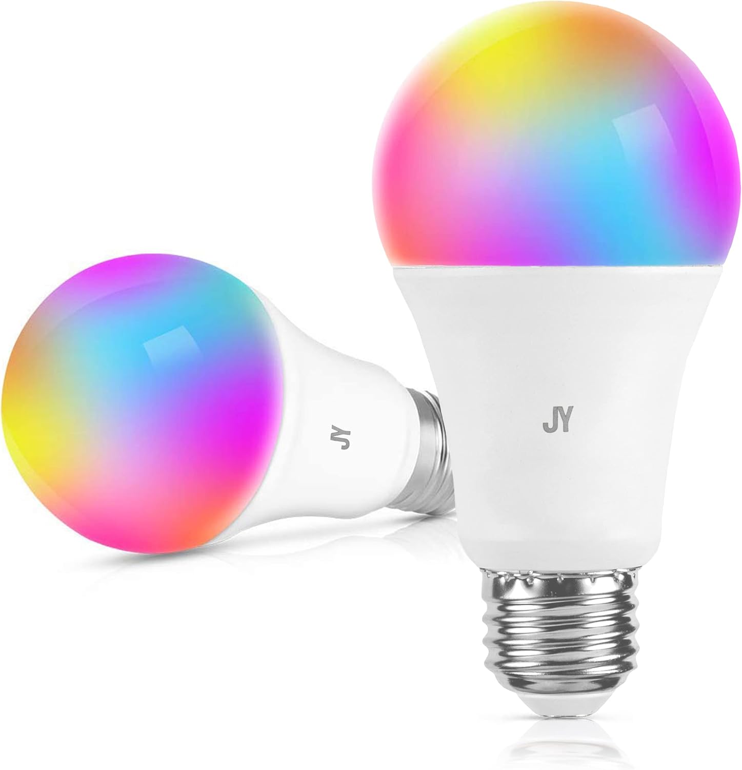 JONATHAN Y BLB2000A-SET2 Smart A19 Dimmable Light Bulb, Dimmable Color Changing LED, Alexa, Google Home Assistant Compatible, No Hub Required, Set of 2