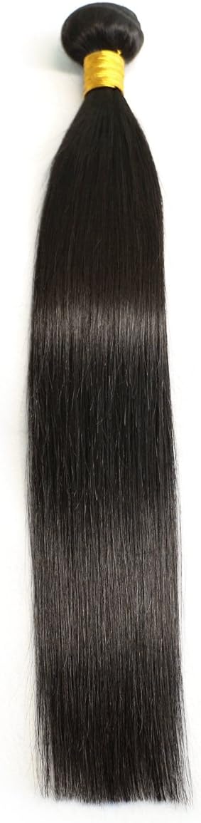 Brazilian Straight Remy Hair Extensions 1 Bundle Double Weft Human Hair Extensions Natural Color Virgin Human Hair Weave Weft Smooth and Soft 18 inches