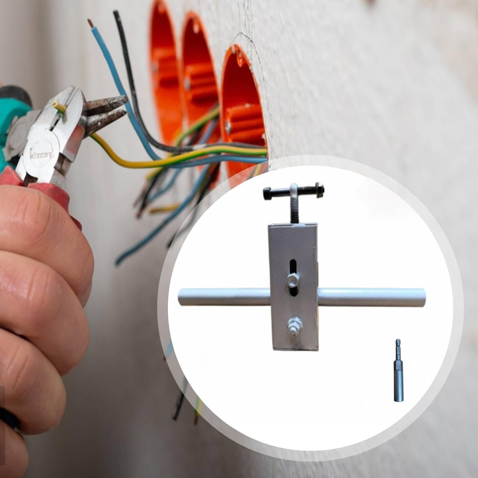 Wandverkabelungsmaschine Kabelverdeckgerät Tragbare Einziehhilfe Elektroinstallationswerkzeug Automatischer Drahtzieher aus Metall für Hausbau, mit Draht