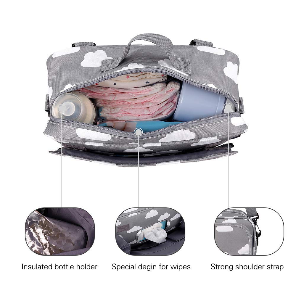 MEYTEILAY Baby Nappy Bag Small Portables Stroller Storage Bag Waterproof Hanging Diaper Bag for Baby Going Out(Clouds) - Image 2
