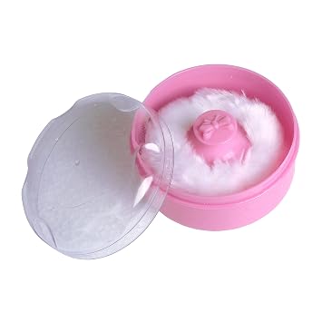 Baby Moo Powder Puff with Box | Soft & Gentle Powder Puff for Babies with Box Holder Container for New Born - Pink