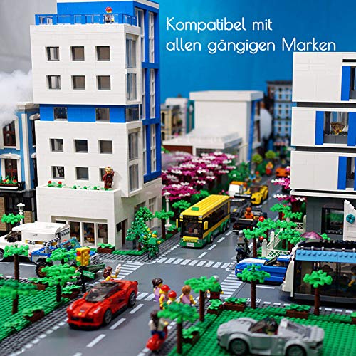 Bauplatten für Straßen, Städte, Straßenplatten,Kompatibel mit Allen gängigen Marken, 25.5*25.5cm Platten-Set für Kreatives Spielen, Lernspielzeug (6 Stück(2 Gerade,2 Kurve,T-Kreuzung+Kreuzung)) – Bild 7