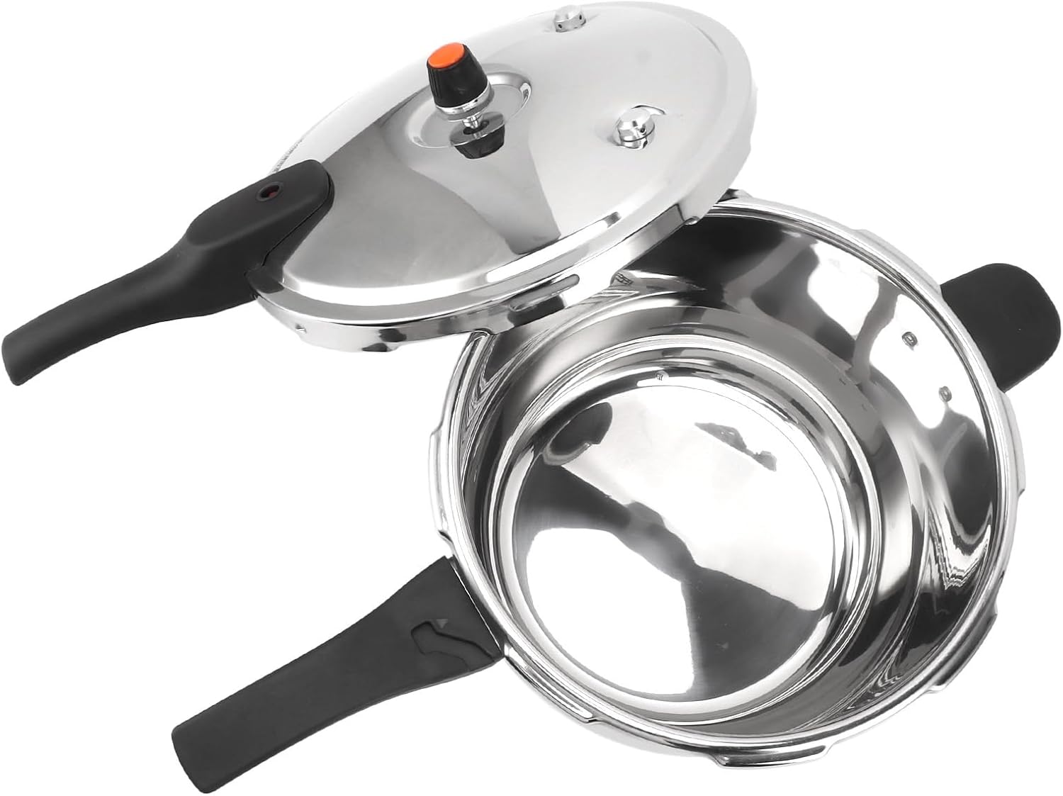 Stainless Steel Pressure Cooker, Multifunctional with Safety Valve, 80KPA, Handle, Cooking Pot for Fast Efficient Cooking (3L)