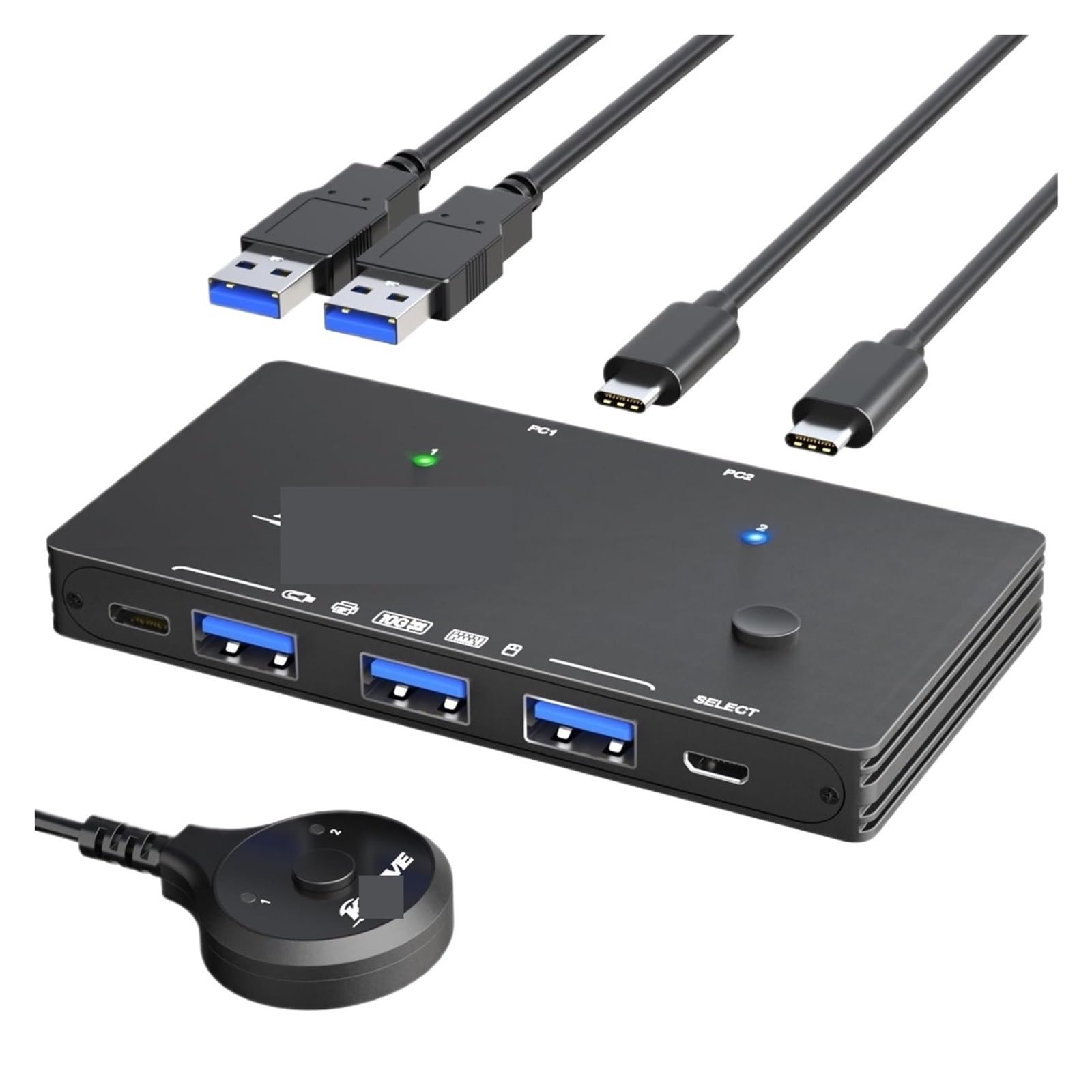 USB 3.2 Switch 2 Computers USB C, USB 3.2 10Gbps 2 in 4 Out for 2 PC Share 4 USB Devices, Printer Scanner Mouse Keyboard-image-30