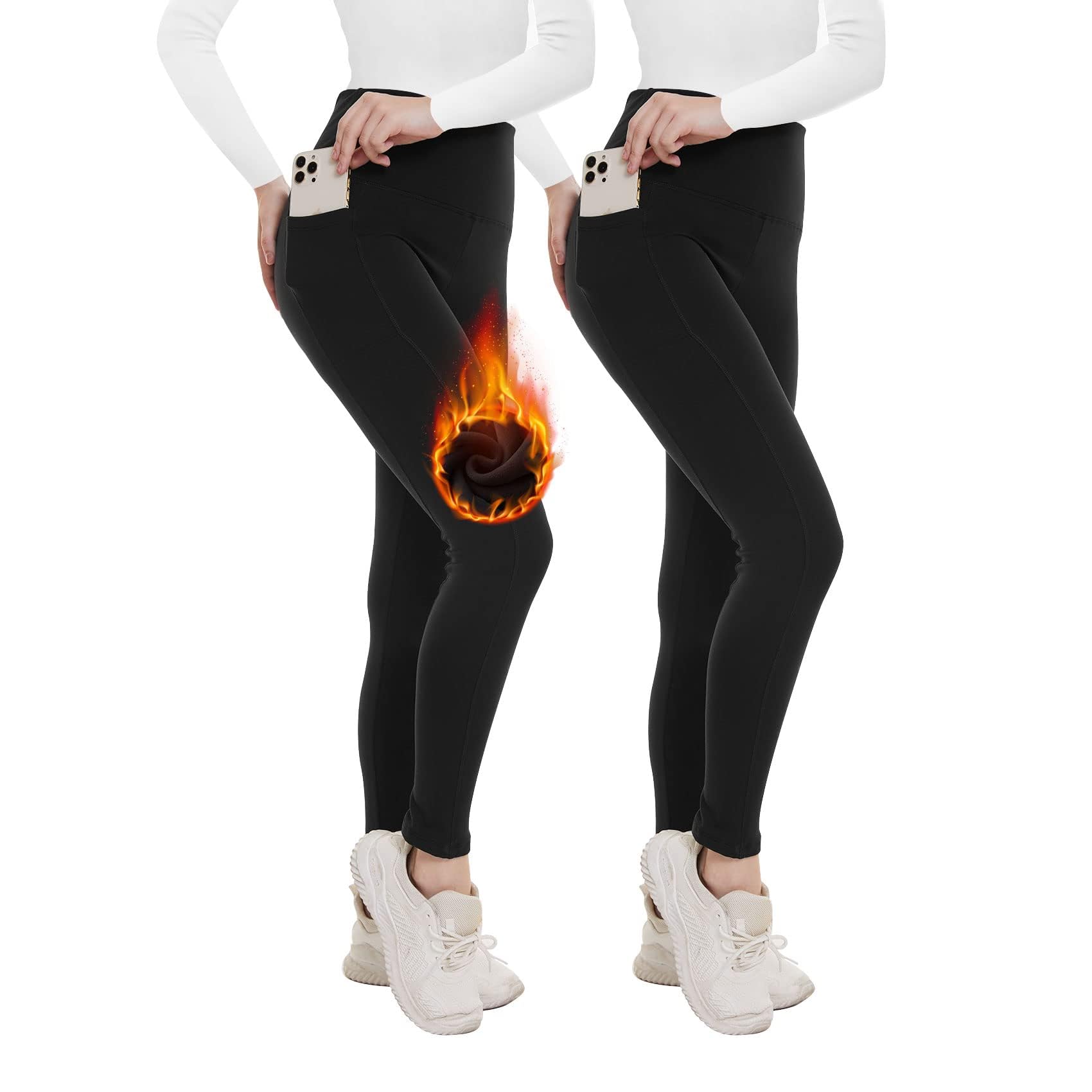 2 Pack Fleece Lined Thermal Leggings