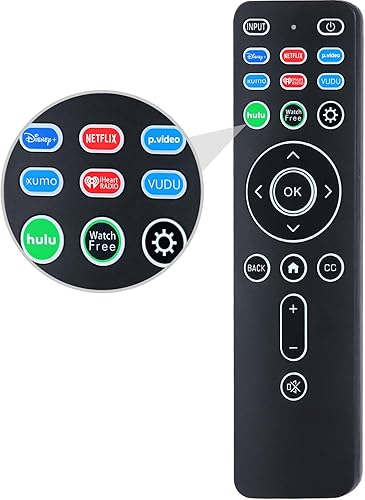 Reemplazo universal retroiluminado XRT260 para todos los televisores inteligentes Vizio con botones de acceso directo Disney, Netflix, Video, Hulu,