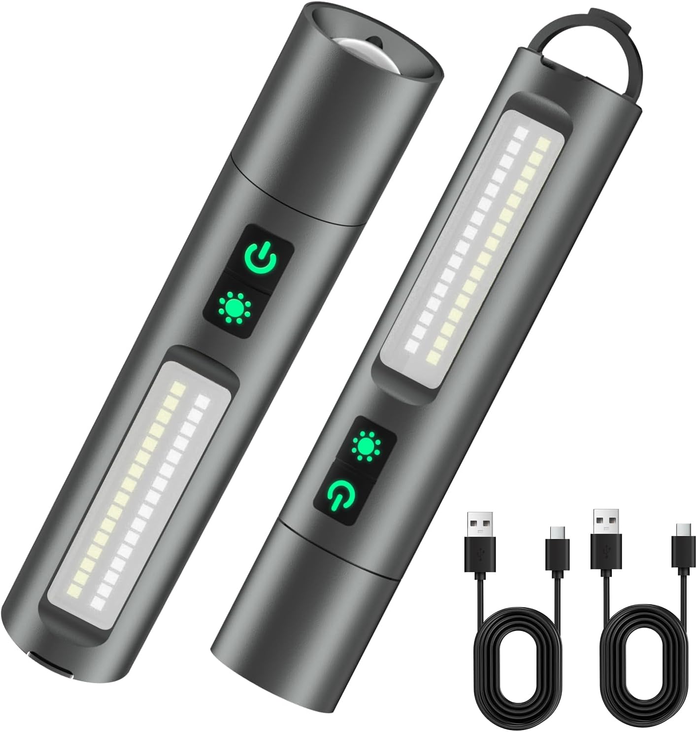 Magnetic Rechargeable Flashlight, High Lumens LED Flashlight with 7 Modes, Zoomable Waterproof Tactical Flashlight, Small Pocket Flashlight Powerful Emergency Work Light for Home Car Camping Hiking