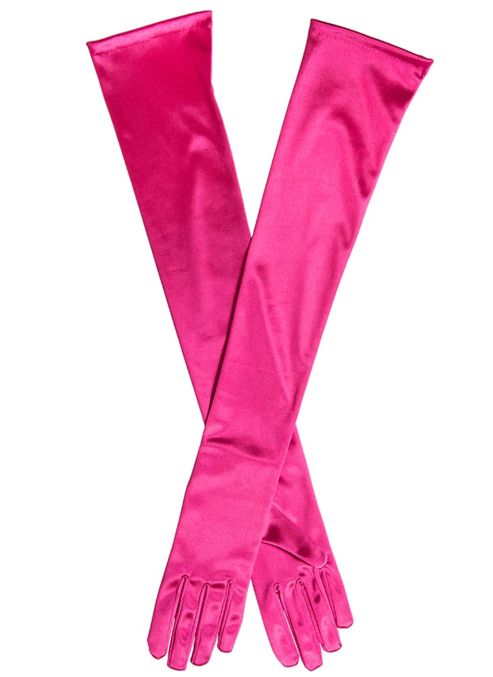 Dents Women's Long Satin Evening Gloves FUCHSIA ONE