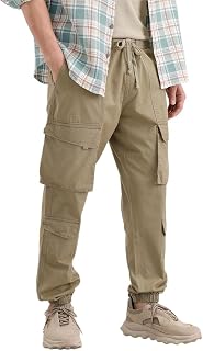 WROGN Men's Pure Cotton Cargo Jogger | Solid | Comfort Fit Price In India
