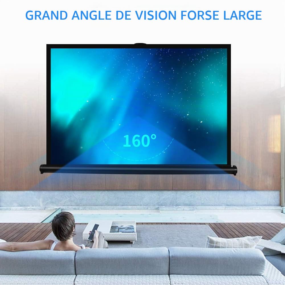 Cocar P1-SN50 Écran de Projection Portable de 50" pour projecteur LED/LCD/DLP Mini/Professionnel Style extractible Intérieur Extérieur Compatible 4:3/16:9