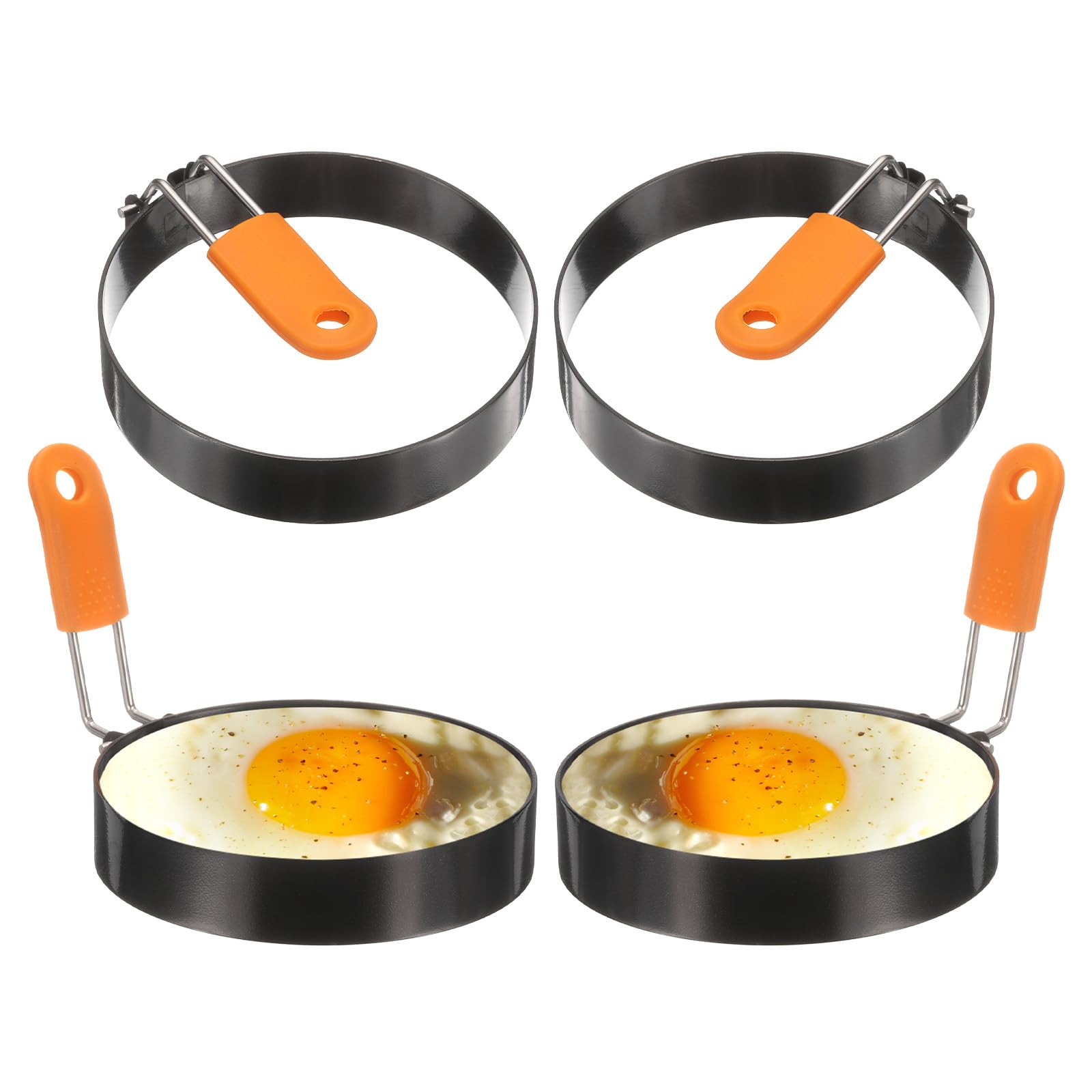 Anillos de huevo antiadherentes para preparar sándwiches de desayuno en familia