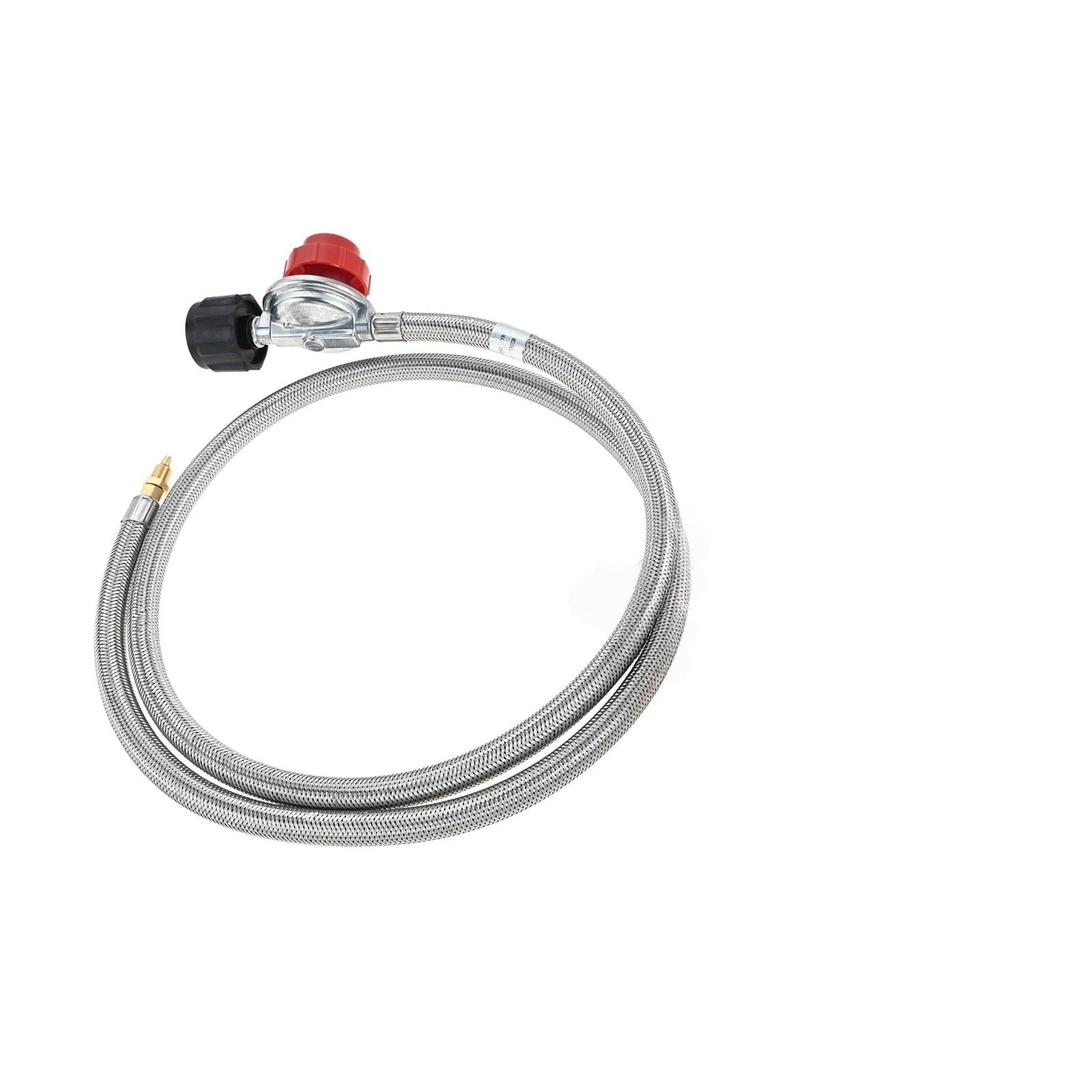 Przewód przyłączeniowy gazowy ze stali nierdzewnej, wąż z gwintem zewnętrznym 1/8", regulowany regulator wysokiego ciśnienia gazu propanowego (0-10 PSI) z wężem 1,5 m