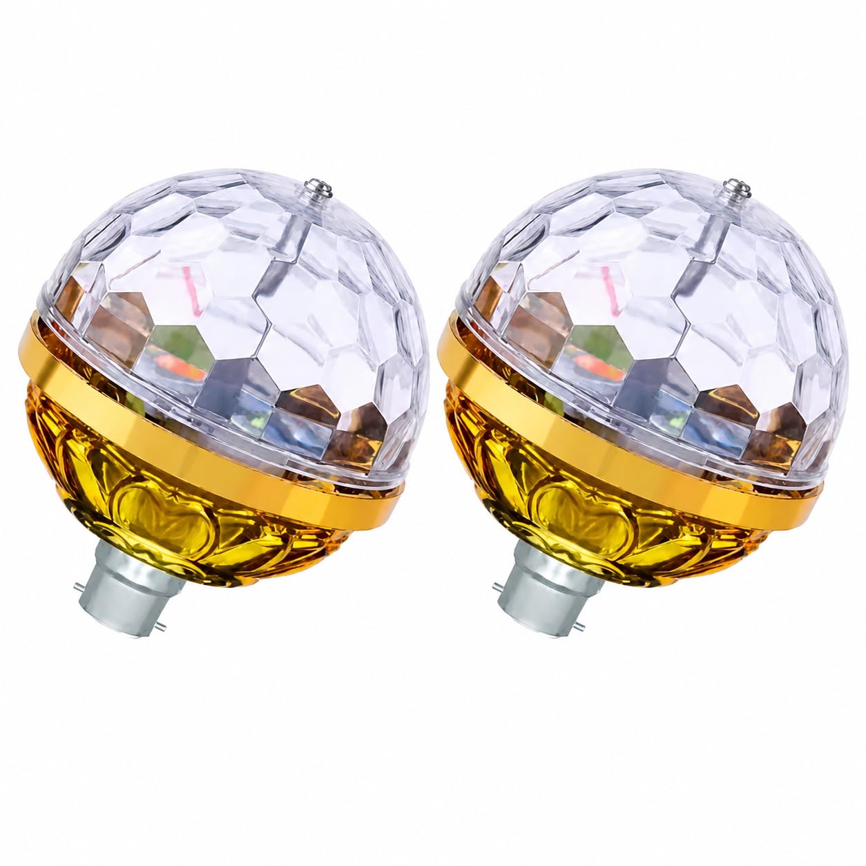 RGB Rotating Disco Ball Light B22 Bayonet Pack of 2 | Colour Changing LED, Easy B22 Fit, 8 x 9.5 cm Size, Party & Home Use, Energy Efficient-image-16