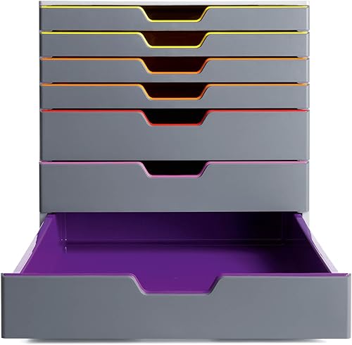 Miniatura 5 de Durable 760727 VARICOLOR 7, Caja de almacenamiento de escritorio, gris y multicolor