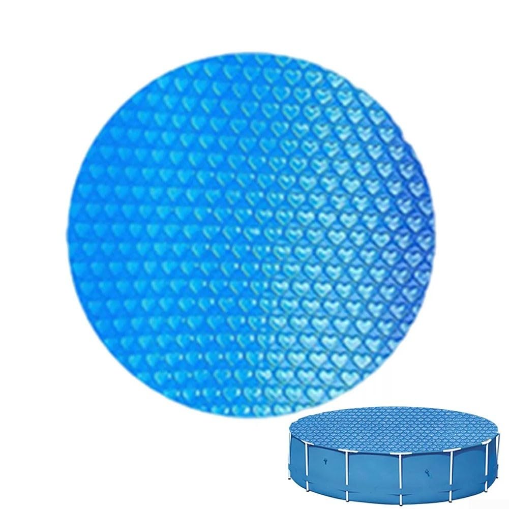 Bâche solaire ronde en polyéthylène pour piscine hors sol - 240 cm ou 300 cm - Protection contre la chaleur - Réduit l'évaporation - Bleu