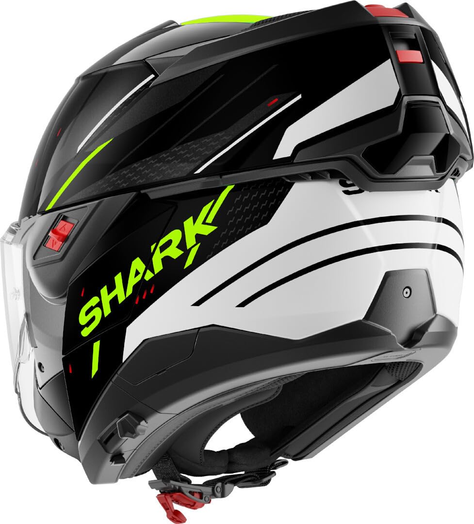 SHARK, Casco Moto Modulare OXO RYDGER Black White Yellow KWY, L
