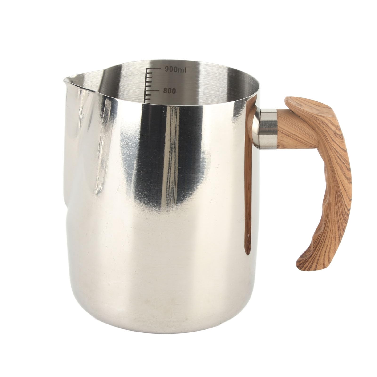 Milk Frothing Cup, Stainless Steel Milk Frothing Cup with Inner Scale and Dripless Spout for Coffee Art (1000ml)