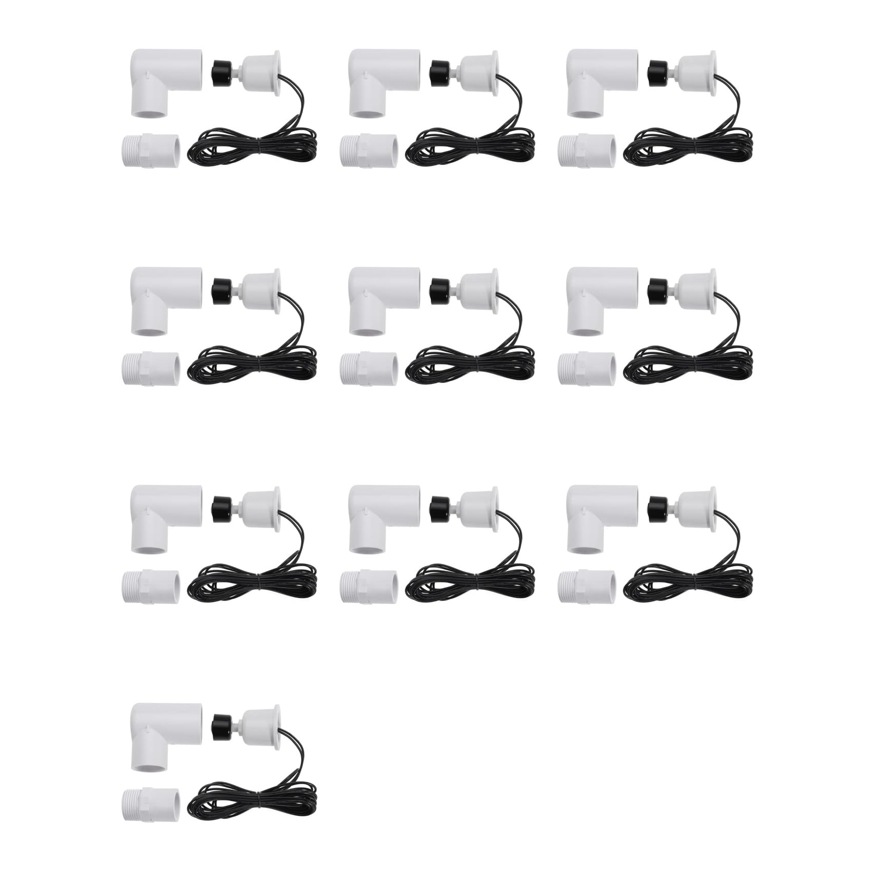 10X Interruptor de Flotador SS2 en Forma de L con Adaptador de 3/4 de Pulgada y Cable de 6 Pies Interruptor de Flotador de Agua