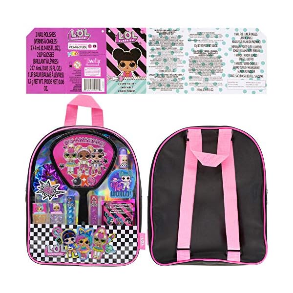 L.O.L Surprise! Townley Girl Rucksack Kosmetik Make-up Set 10-teilig, inklusive Lipgloss, Nagellack, Haargummi, Spiegel… – Bild 7