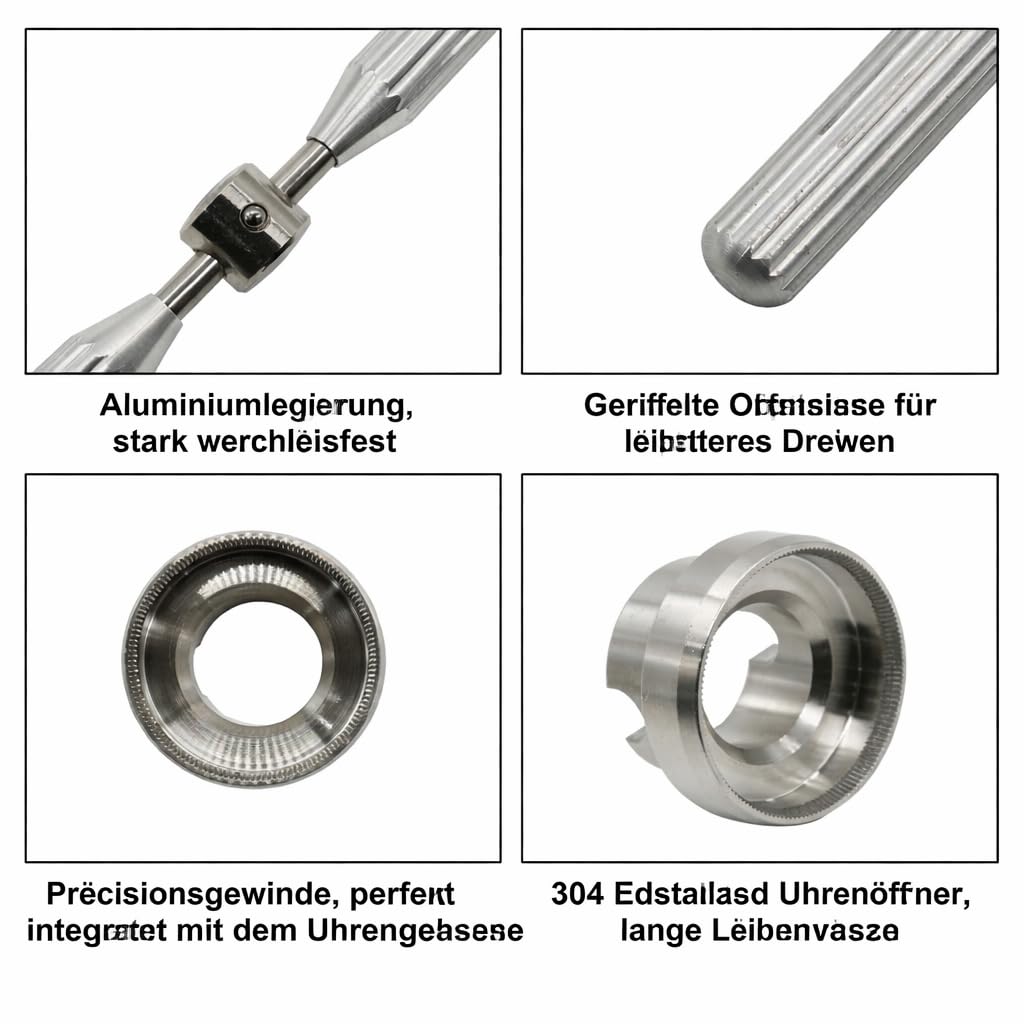 Apriscatole per orologio in acciaio inox, acciaio inox, regolabile, con 6 forme scanalate, per Rolex e Tudor