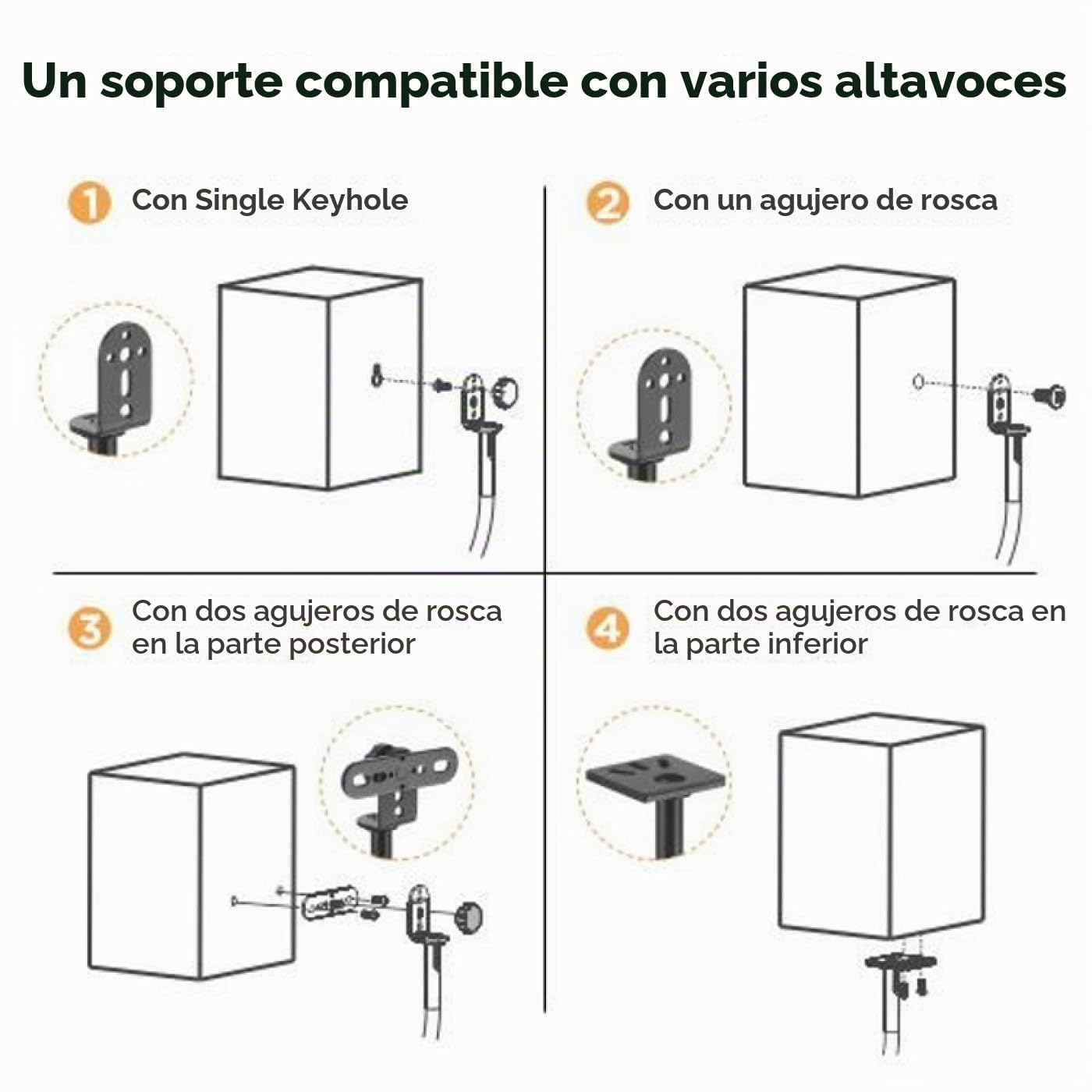 Trípode universal para altavoces, altura regulable, juego de 2 unidades