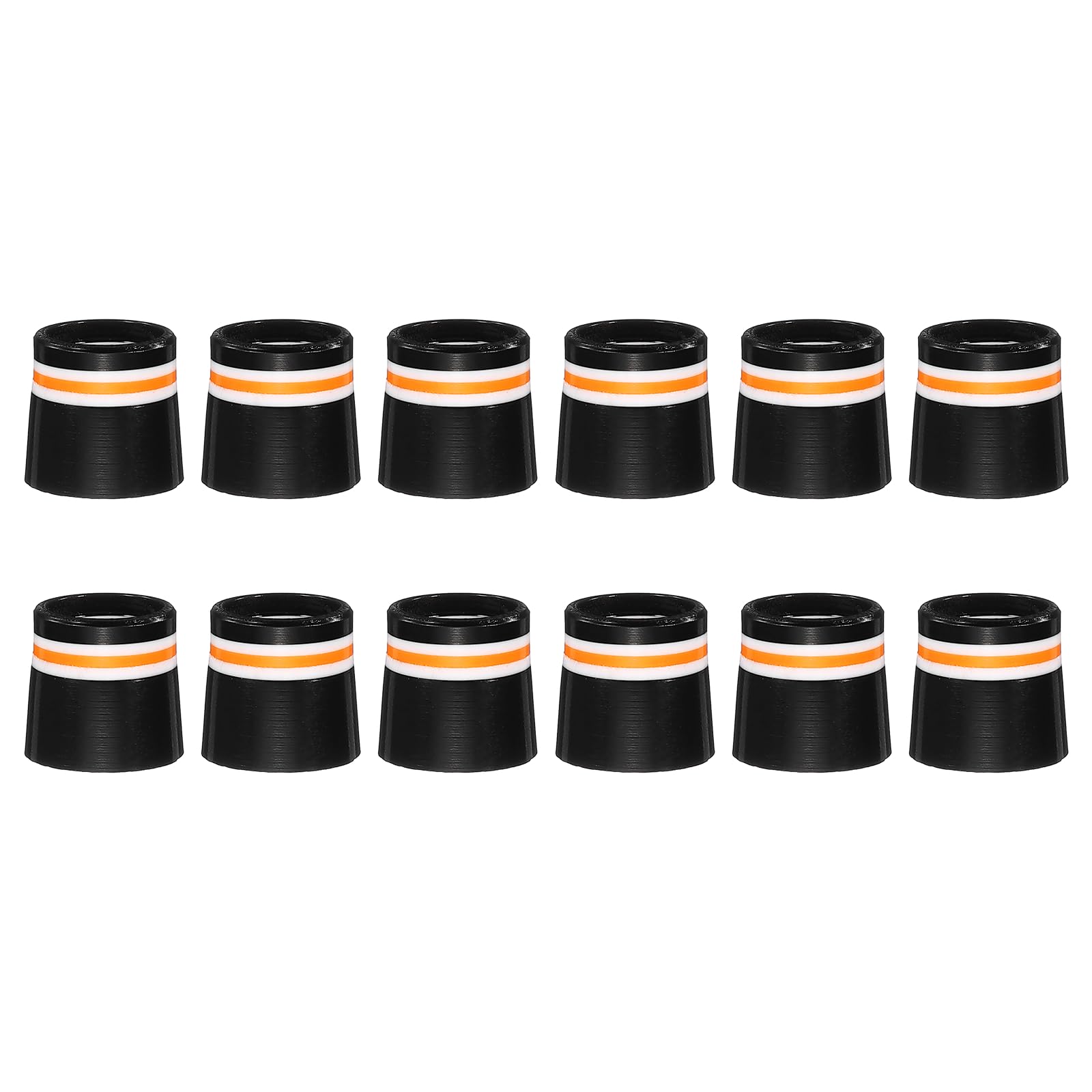 YELARXI Golf Ferrules, 12.7 mm Taper Tip Shaft Golf Iron Ferrules Durable CAP Shaft Tip Protector Replacement 6 Pcs & Orange & 0.37"-Fitting for Club Repair and Maintenance
